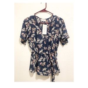 Blue Floral Blouse